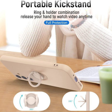 Samsung Galaxy A54 (5G) skjermbeskytter i herdet glass + silikonbakdeksel med ringholder og stropp - rosa