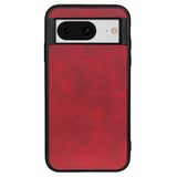 Google Pixel 8 Læderbelagt Plastik Bagside Cover - Rød
