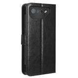 Asus ROG Phone 7 Leather Flip Cover m. Lommebok og stropp - Svart