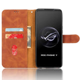 Asus ROG Phone 7 Faux Leather Flip Cover m. Lommebok og stropp - brun