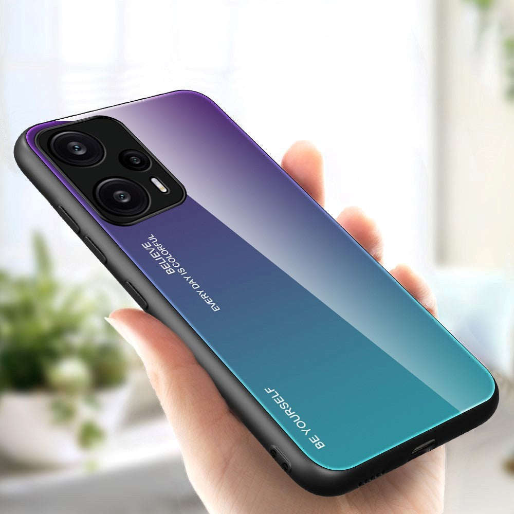 Xiaomi Poco F5 Glass Bakdeksel - Lilla / Blå