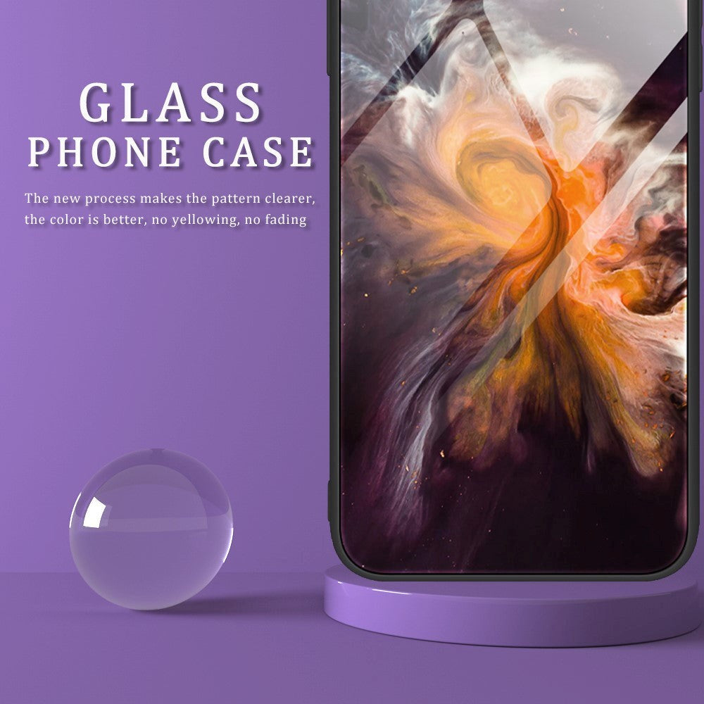 Xiaomi Poco F5 deksel m. Bakside av glass - oransje og lilla marmor