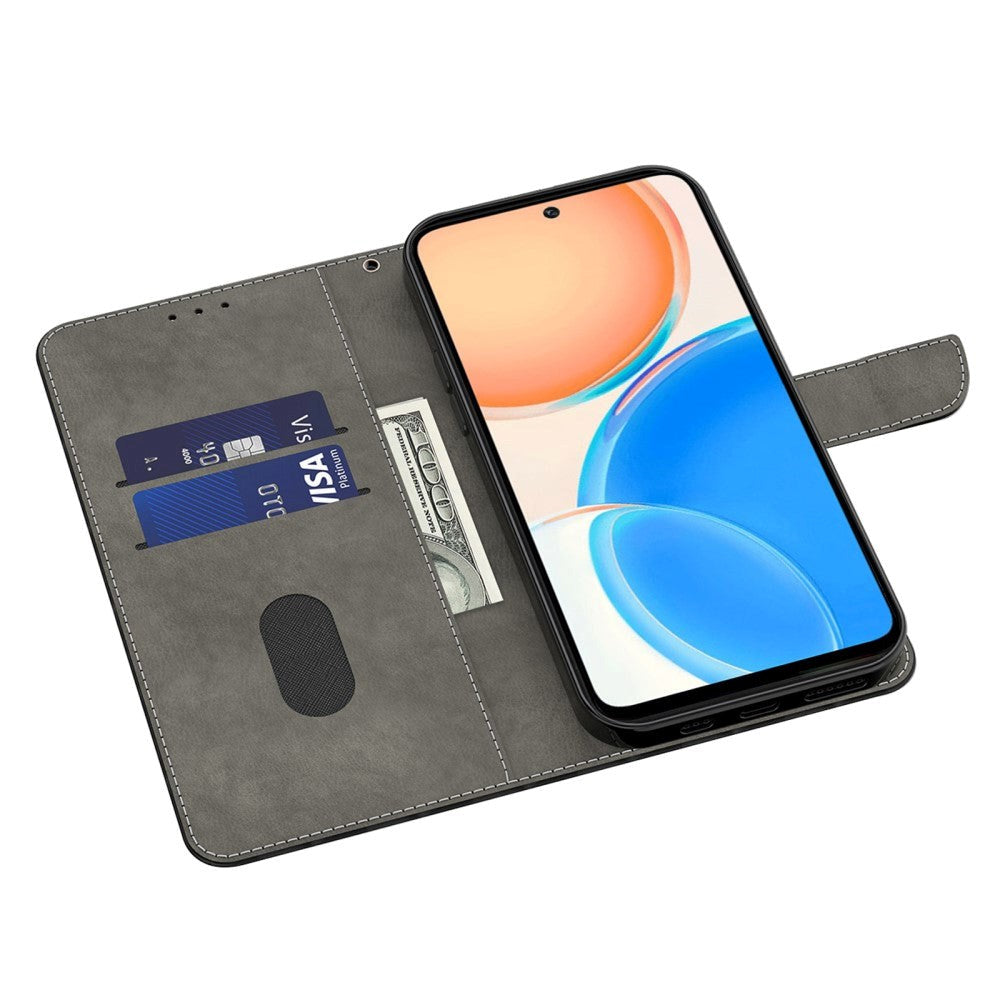 Honor Magic5 Lite Light Spot Leather Cover - Svart med rosa roser