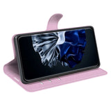 Huawei P60 Pro Litchi Leather Flip Cover m. Lommebok - Rosa