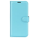 Huawei P60 Pro Litchi Leather Flip Cover m. Lommebok - Blå