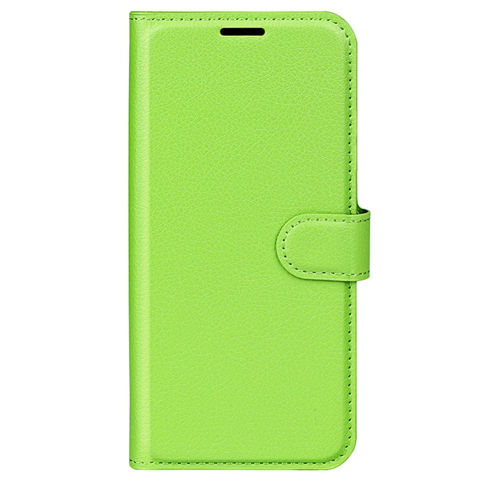 Huawei P60 Pro Litchi Leather Flip Cover m. Lommebok - Grønn