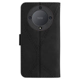 Honor Magic5 Lite Leather Flip Cover m. Lommebok og stropp - Svart