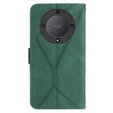 Honor Magic5 Lite Leather Flip Cover m. Lommebok og stropp - Grønn