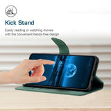 Honor Magic5 Lite Leather Flip Cover m. Lommebok og stropp - Grønn