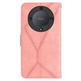 Honor Magic5 Lite Leather Flip Cover m. Lommebok og stropp - Rosa