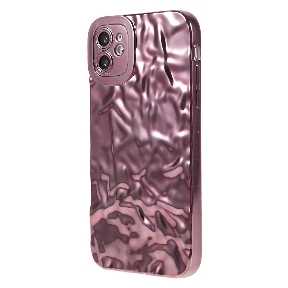 iPhone 11 skinnende fleksibelt plastdeksel - Bølget design - Rose gull