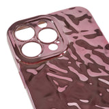 iPhone 14 Pro Shiny fleksibelt plastbakdeksel - Bølget design - Rose gull