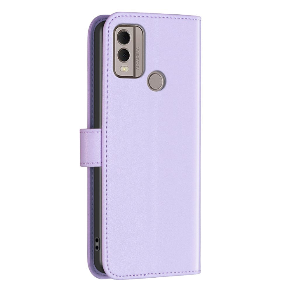 Nokia C22 Leather Flip Cover m. Lommebok og stativfunksjon – lilla