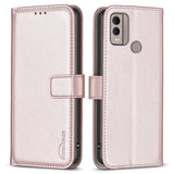 Nokia C22 Leather Flip Cover m. Lommebok og stativfunksjon - Rose gull