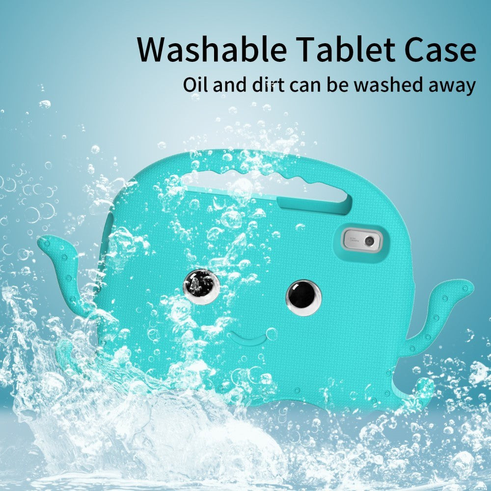 Lenovo Tab M9 Kids Bakdeksel m. Skulderstropp &amp; Håndholder - Octopus - Turkis
