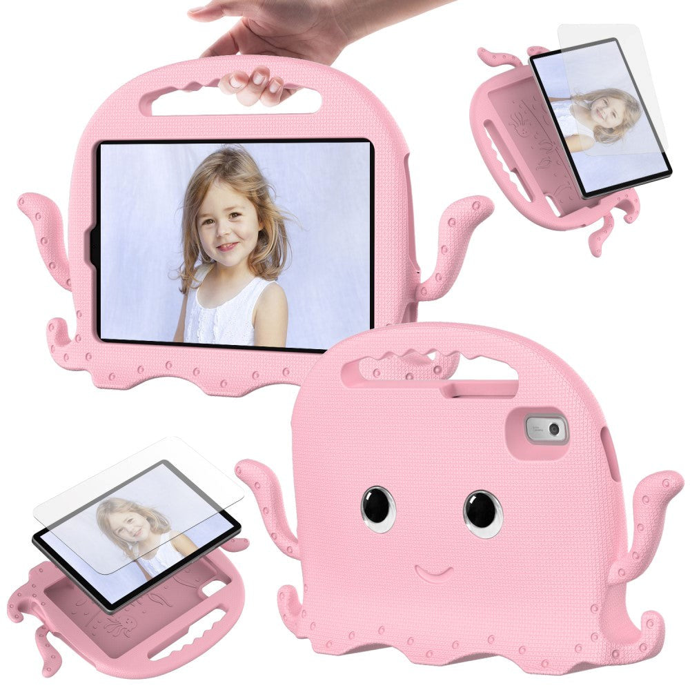 Lenovo Tab M9 Kids Bakdeksel m. Skulderstropp &amp; Håndholder - Octopus - Rosa