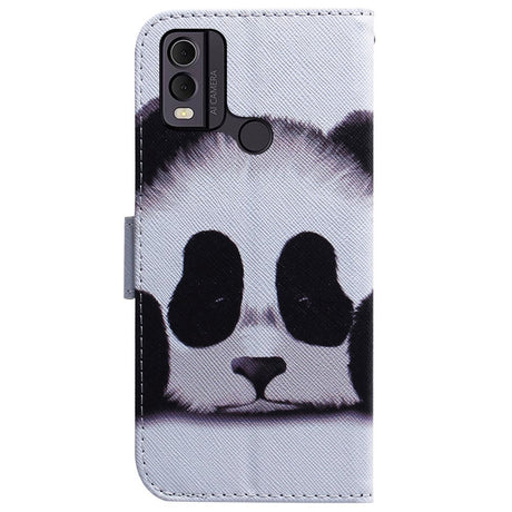 Nokia C22 Leather Flip Cover m. Lommebok og trykk - Panda