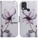 Nokia C22 Leather Flip Cover m. Lommebok og trykk - Blomst
