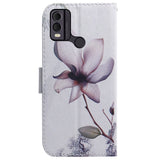 Nokia C22 Leather Flip Cover m. Lommebok og trykk - Blomst
