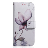 Nokia C22 Leather Flip Cover m. Lommebok og trykk - Blomst
