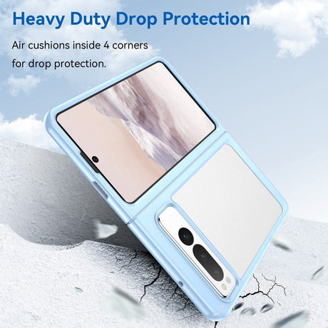 Google Pixel Fold Hybrid Plast Bakdeksel - Gjennomsiktig / Blå