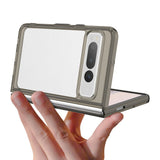 Google Pixel Fold Hybrid Plast Bakdeksel - Gjennomsiktig / Grå