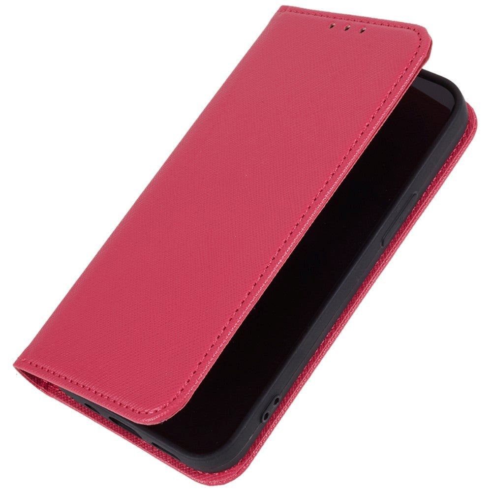 Motorola Edge 40 Leather Flip Cover m. Kortholder og stativfunksjon - Rosa