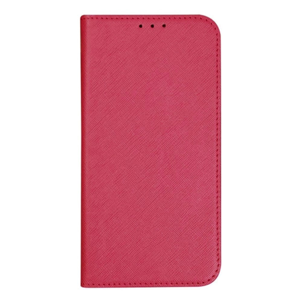 Motorola Edge 40 Leather Flip Cover m. Kortholder og stativfunksjon - Rosa