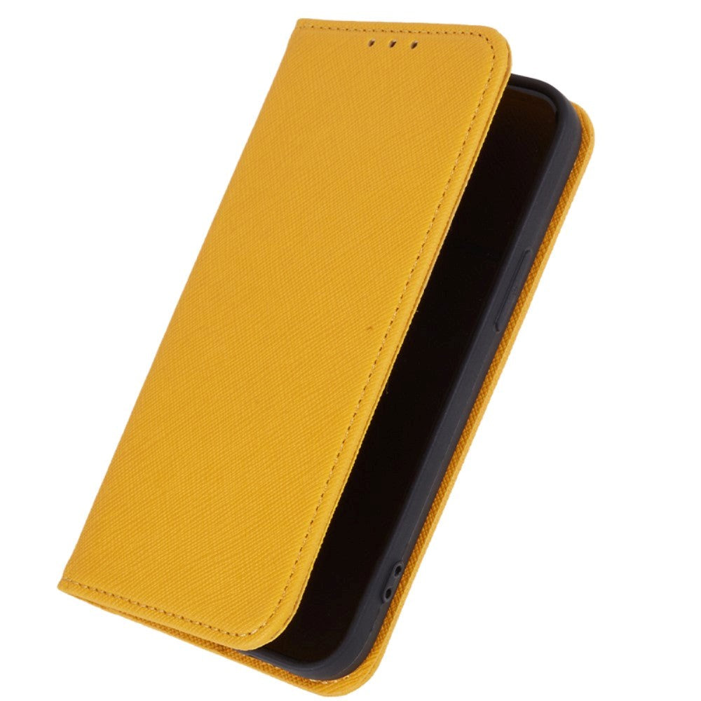 Motorola Edge 40 Leather Flip Cover m. Kortholder og stativfunksjon - oransje