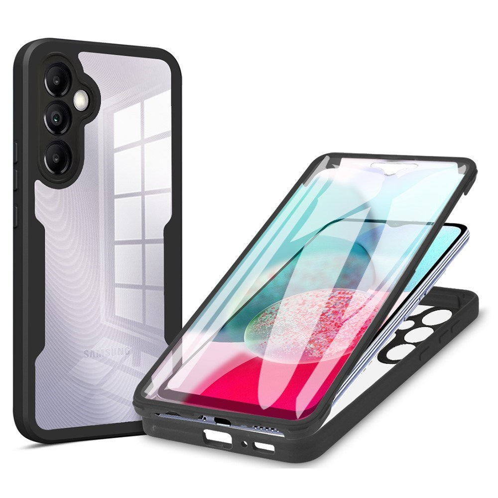 Samsung Galaxy A34 (5G) Hybrid plastbakdeksel m. Skjermbeskytter - Svart / Gjennomsiktig