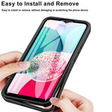 Samsung Galaxy A34 (5G) Hybrid plastbakdeksel m. Skjermbeskytter - Svart / Gjennomsiktig