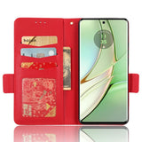 Motorola Edge 40 PU Litchi Leather Flip Cover m. Lommebok - Rød