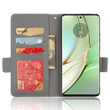 Motorola Edge 40 PU Litchi Leather Flip Cover m. Lommebok - Grå