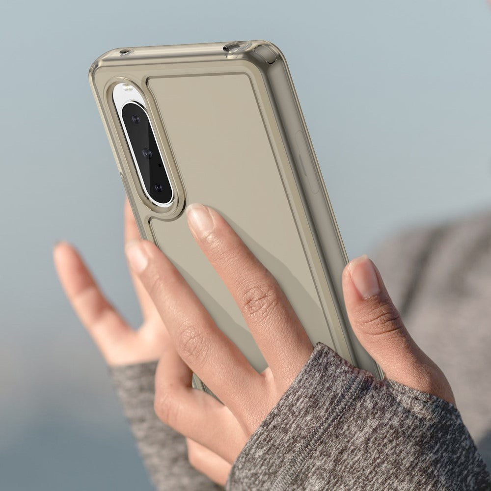 Sony Xperia 10 V Transparent fleksibelt plastdeksel - grå