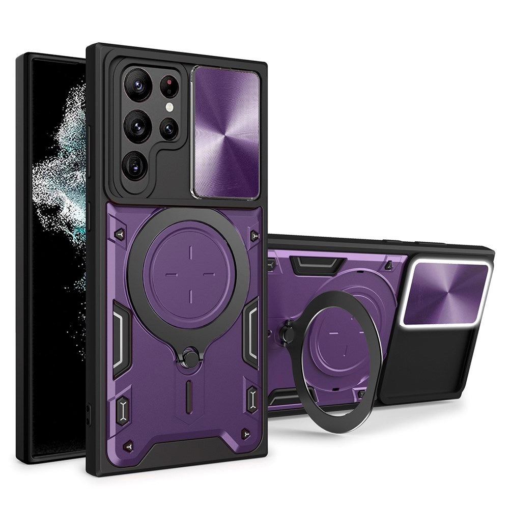 Samsung Galaxy S22 Ultra - EIDERWOOD Håndværker Cover m. Kickstand & Cam Slider - Lilla