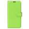 iPhone 15 Pro Max Litchi Leather Flip Cover m. Lommebok - Grønn