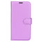 iPhone 15 Pro Max Litchi Leather Flip Cover m. Lommebok - Lilla