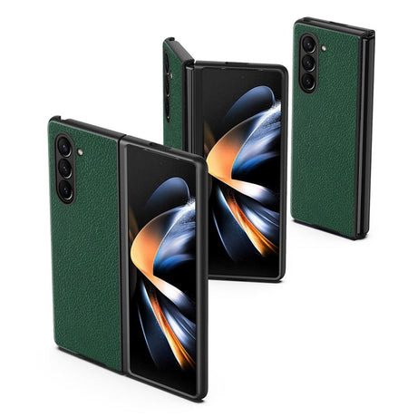Samsung Galaxy Z Fold5 5G Leather Litchi Bakdeksel - Grønn
