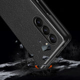 Samsung Galaxy Z Fold5 5G Leather Litchi Bakdeksel - Svart