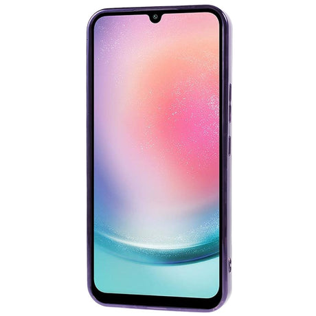 Samsung Galaxy A24 skinnende fleksibelt plastbakdeksel - Bølget design - Lilla