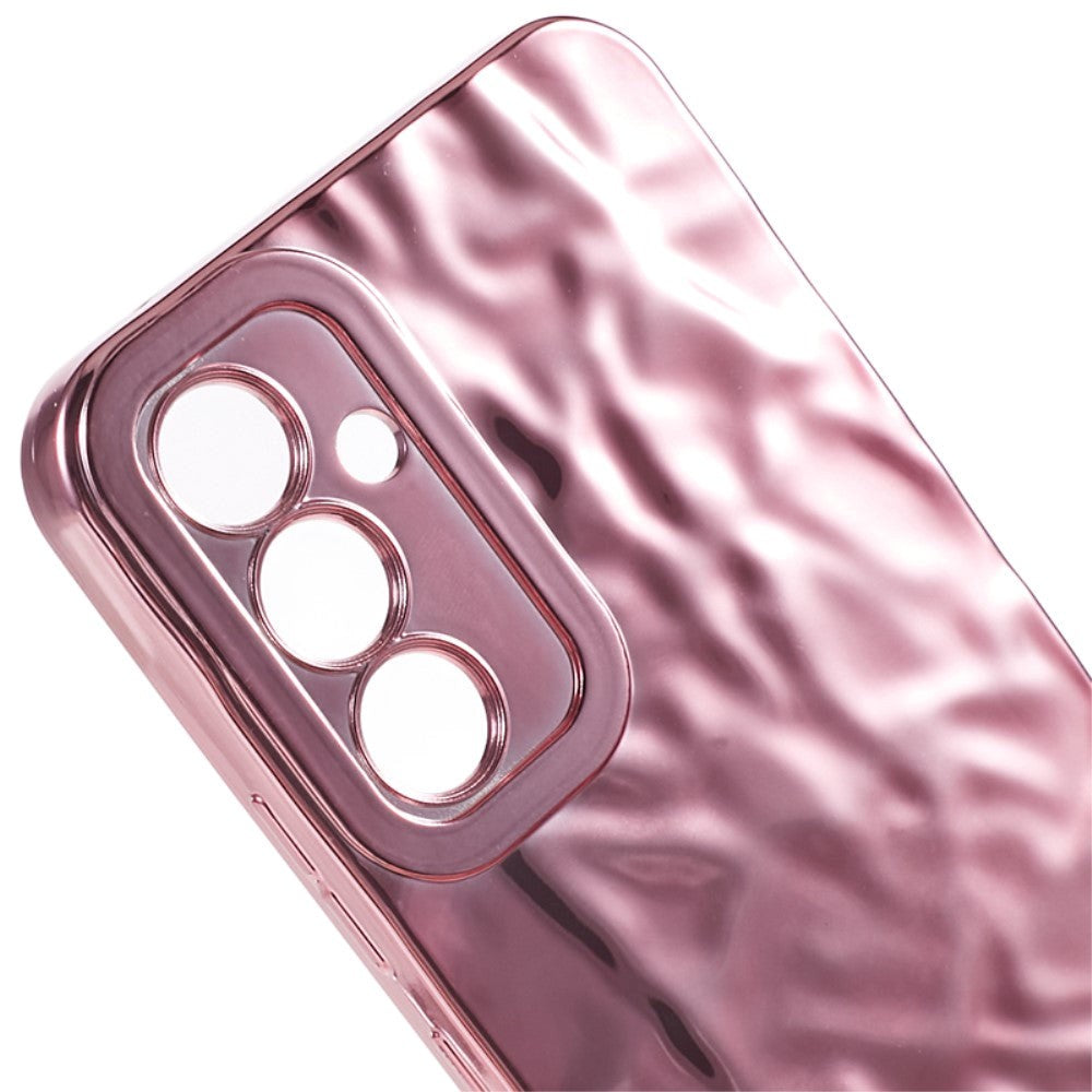 Samsung Galaxy A24 skinnende fleksibelt plastbakdeksel - Bølget design - Rose gull