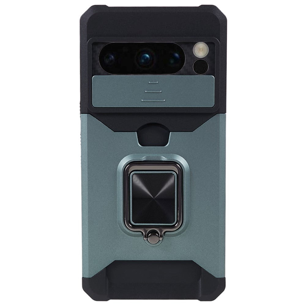 Google Pixel 8 Pro Craftsman Bakdeksel m. Magnetisk stativ, kortholder og kamskyver - Grønn