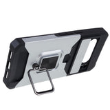 Google Pixel 8 Pro Craftsman Bakdeksel m. Magnetisk Kickstand, Kortholder &amp; Cam Slider - Sølv