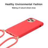 iPhone 15 Pro Max Fleksibelt Plastik Bagside Cover m. Snor / Strop - Rød