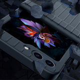 Samsung Galaxy Z Flip5 (5G) bakdeksel i hardplast m. Stripet tekstur - svart