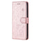iPhone 15 Pro Leather Flip Cover m. Lommebok og stropp - Kattegravering - Rose gull