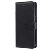 iPhone 15 Pro Max Leather Flip Cover m. Lommebok og stropp - Svart