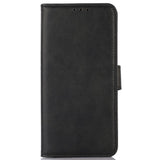 iPhone 15 Pro Leather Flip Cover m. Lommebok og magnetisk lukking - svart