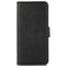 iPhone 15 Pro Leather Flip Cover m. Lommebok og magnetisk lukking - svart