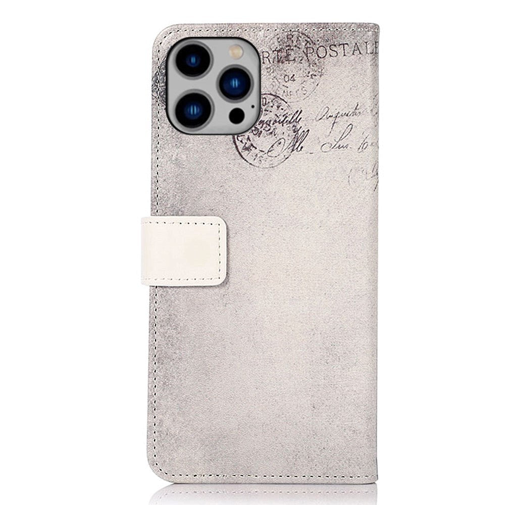 iPhone 15 Pro Leather Flip Cover m. Lommebok - Cat w. Hjerte